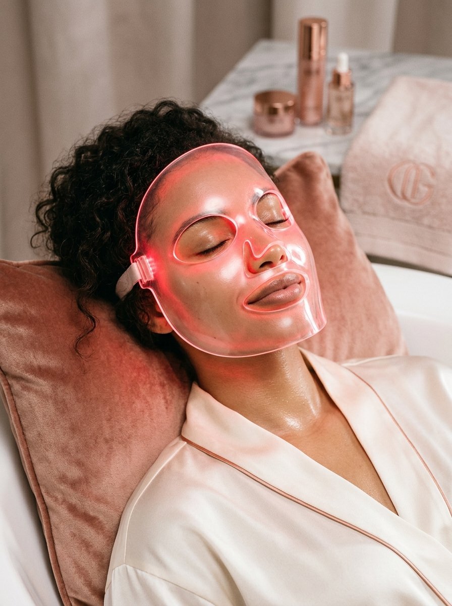 Beige skin tone with LED mask