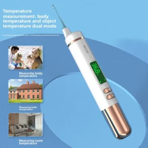 High-Tech Ear Spoon Thermometer Magic Ear Cleaning Stick Rechargeable Vacuum Cleaner With Light Smart Ear Cleaning device